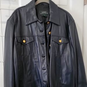 Like new blue leather jacket